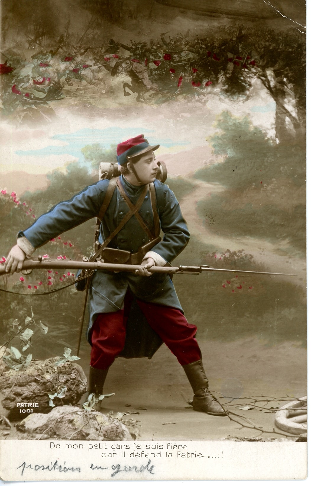 « De mon petit gars je suis fière car il défend la patrie ». Carte postale envoyée par Georges Charnotet († 8 avril 1916), 149e RI. 13 mai 1915. Archives nationales, 700AP/13/PA_292