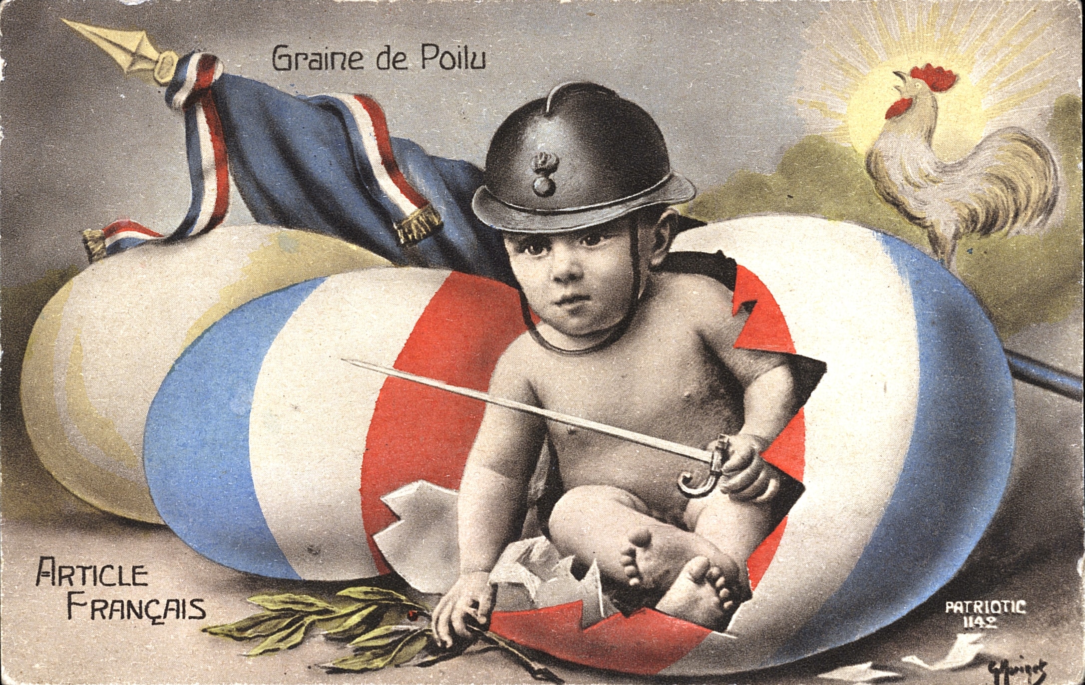 « Graine de poilu ». Carte postale reçue par Léon Bourgeois, 38e RIT. 28 avril 1916. Archives nationales, 700AP/3/PA_034
