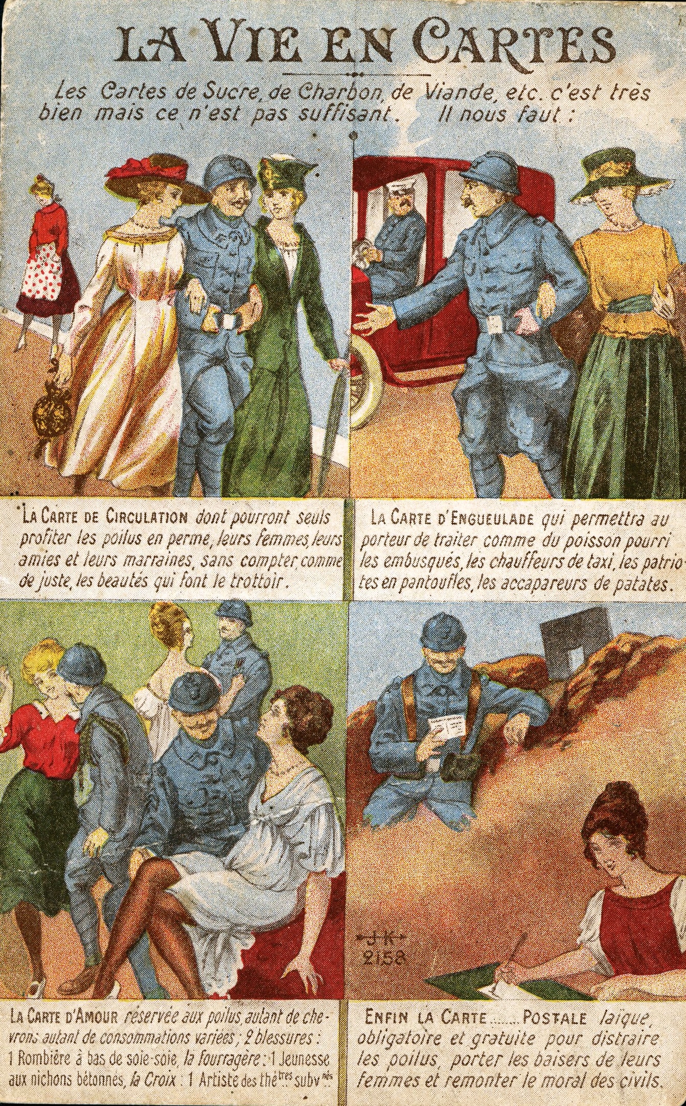 « La vie en cartes ». Carte postale envoyée par Eugène Beaufils, Convois Automobiles. 23 novembre 1917. Archives nationales, 700AP/5/PA_118