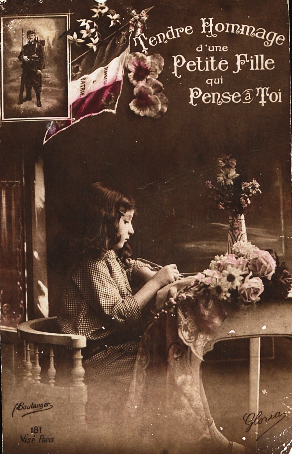 « Affection ». Carte reçue par Eugène Pirault, 330e RI. Sans date. Archives nationales, 700AP/22/PI_065