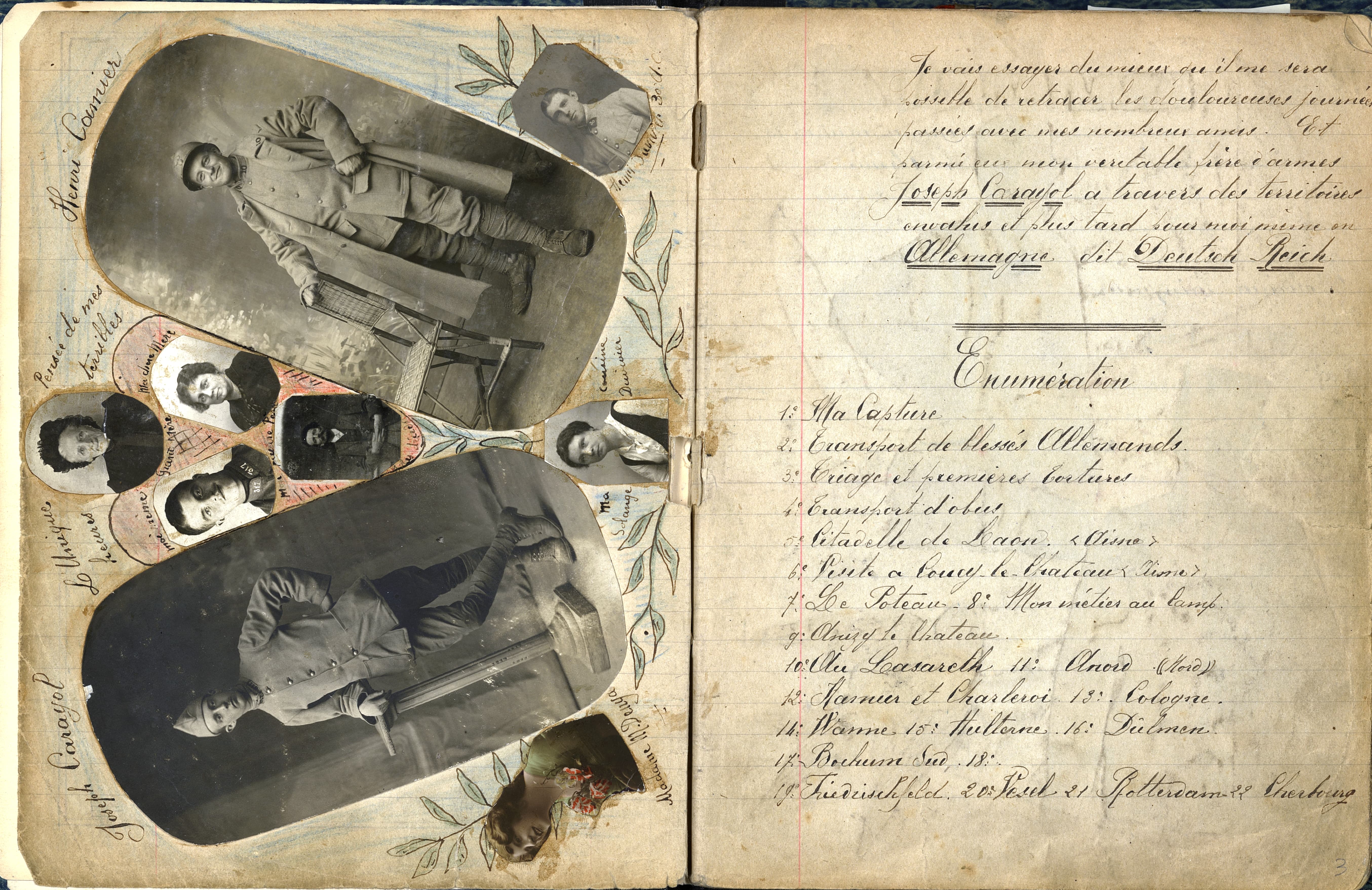 Souvenirs de captivité d’Henri Camier, 317e RI, prisonnier de guerre en 1918 à Friedrichsfeld (Allemagne, Rhénanie du Nord-Westphalie). Archives nationales, 700AP/11/PA_268