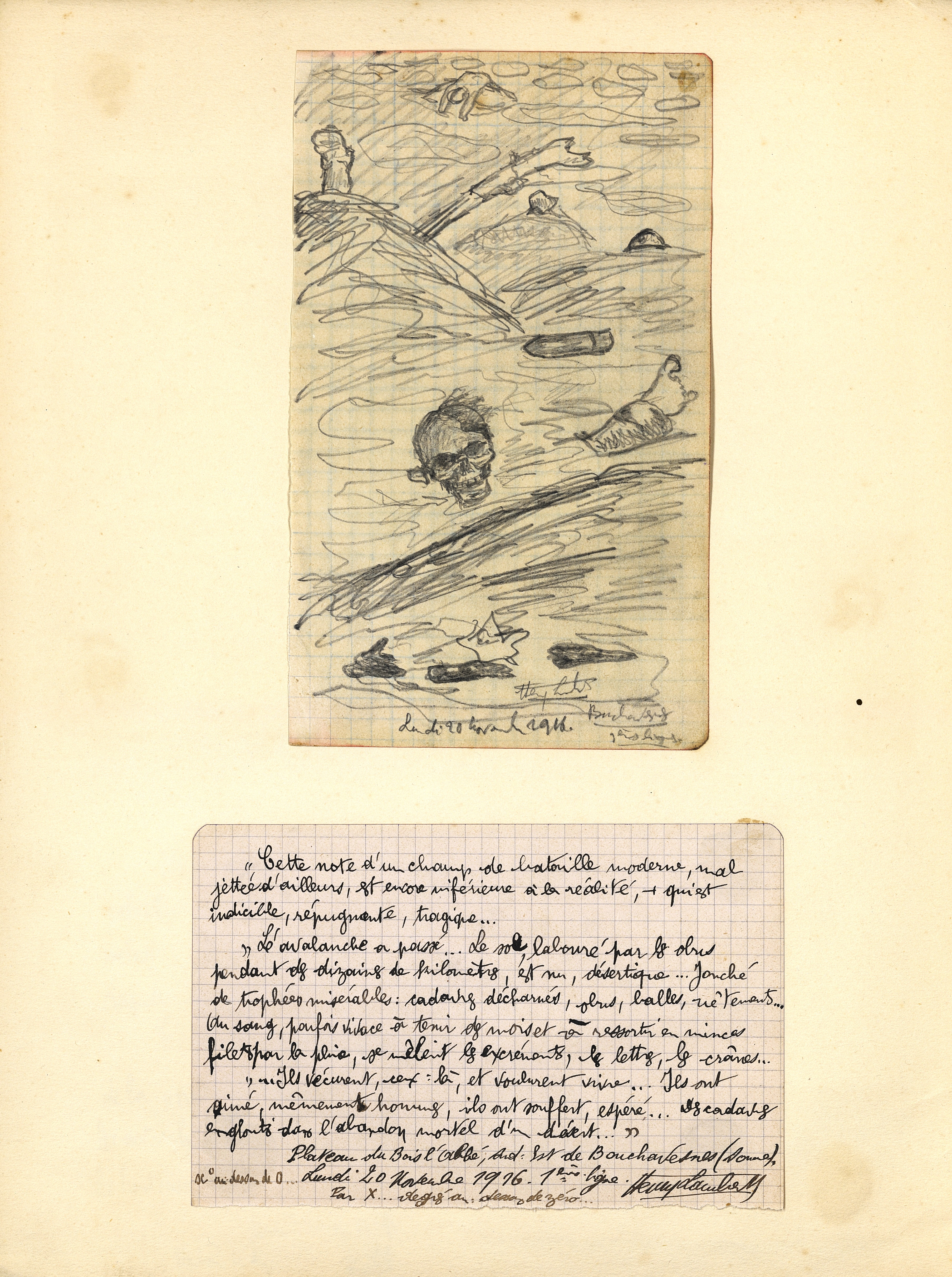 Carnet d’Henri Lambert, intitulé « « Quatre ans de bagne », à la date du 20 novembre 1916. Archives nationales, 700AP/13/PA_324