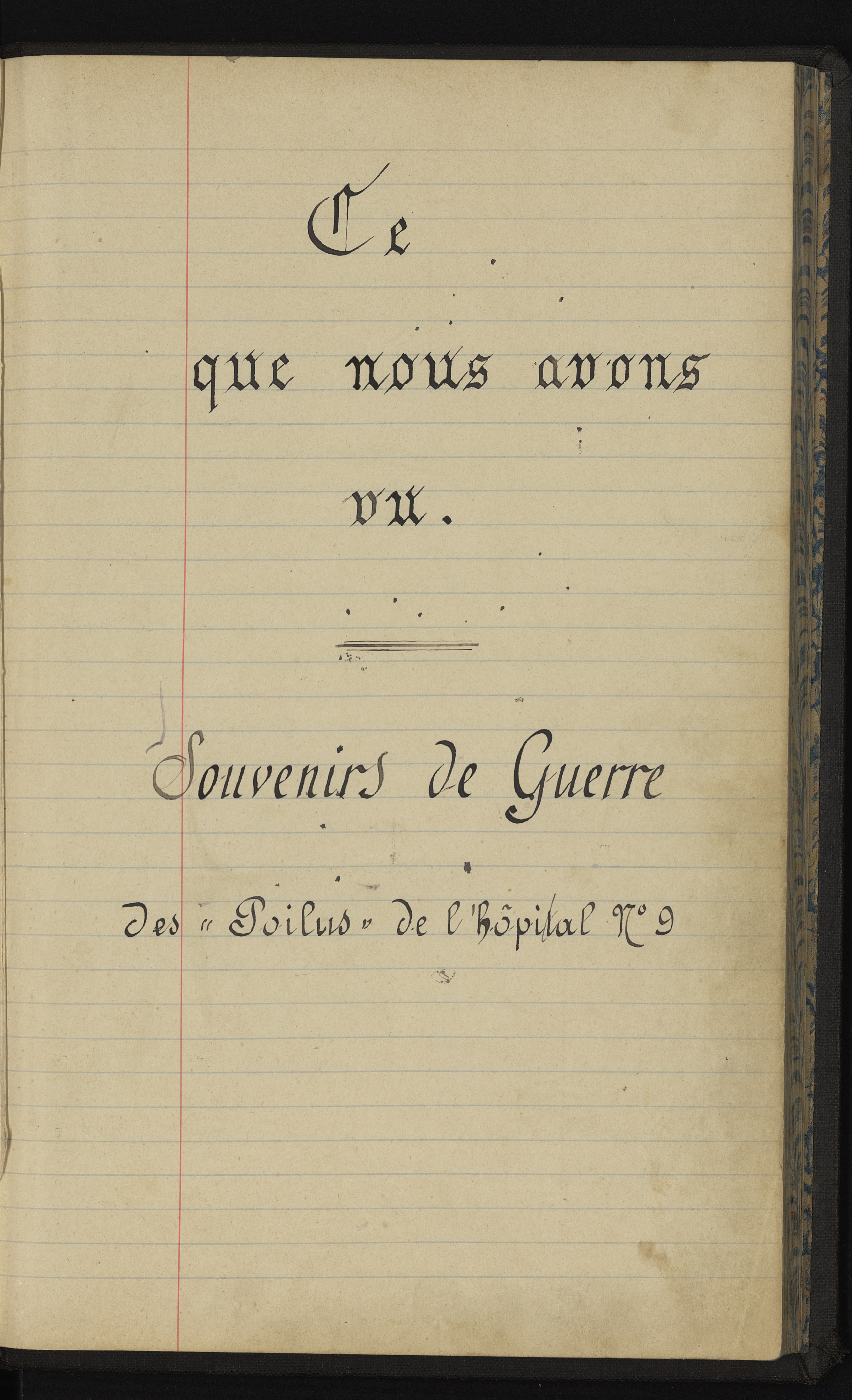 « Ce que nous avons vu ». Carnet de l’infirmière Madeleine Carrelet. Hôpital d'Epinal, 14 juin 1915-8 février 1916. Archives nationales, 700AP/5/PA_124